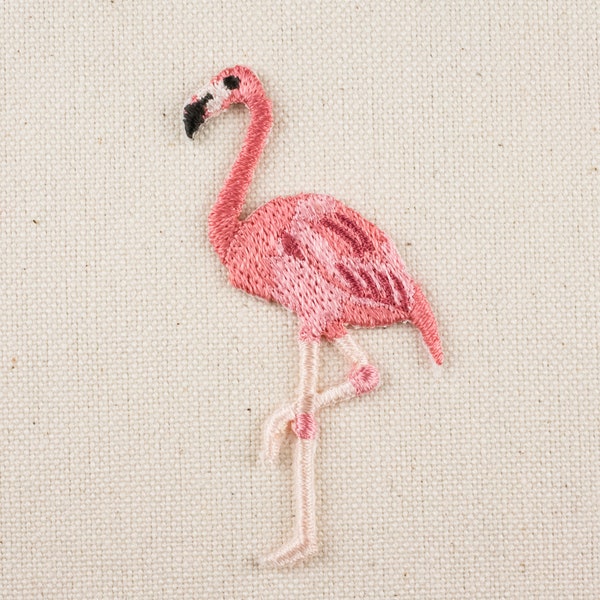 Flamingo Bird Iron on Patch Embroidery Decorative applique Embroidered Badge animal Hamanaka wild Animal Tree Japan for bag Sweatshirt