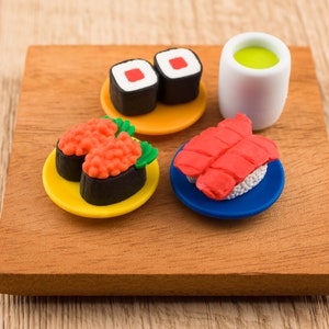 Traditioneel Japans eten Sushi gum Rubber briefpapier Iwako Japan "afzonderlijke opties" confectiesnack dorayaki