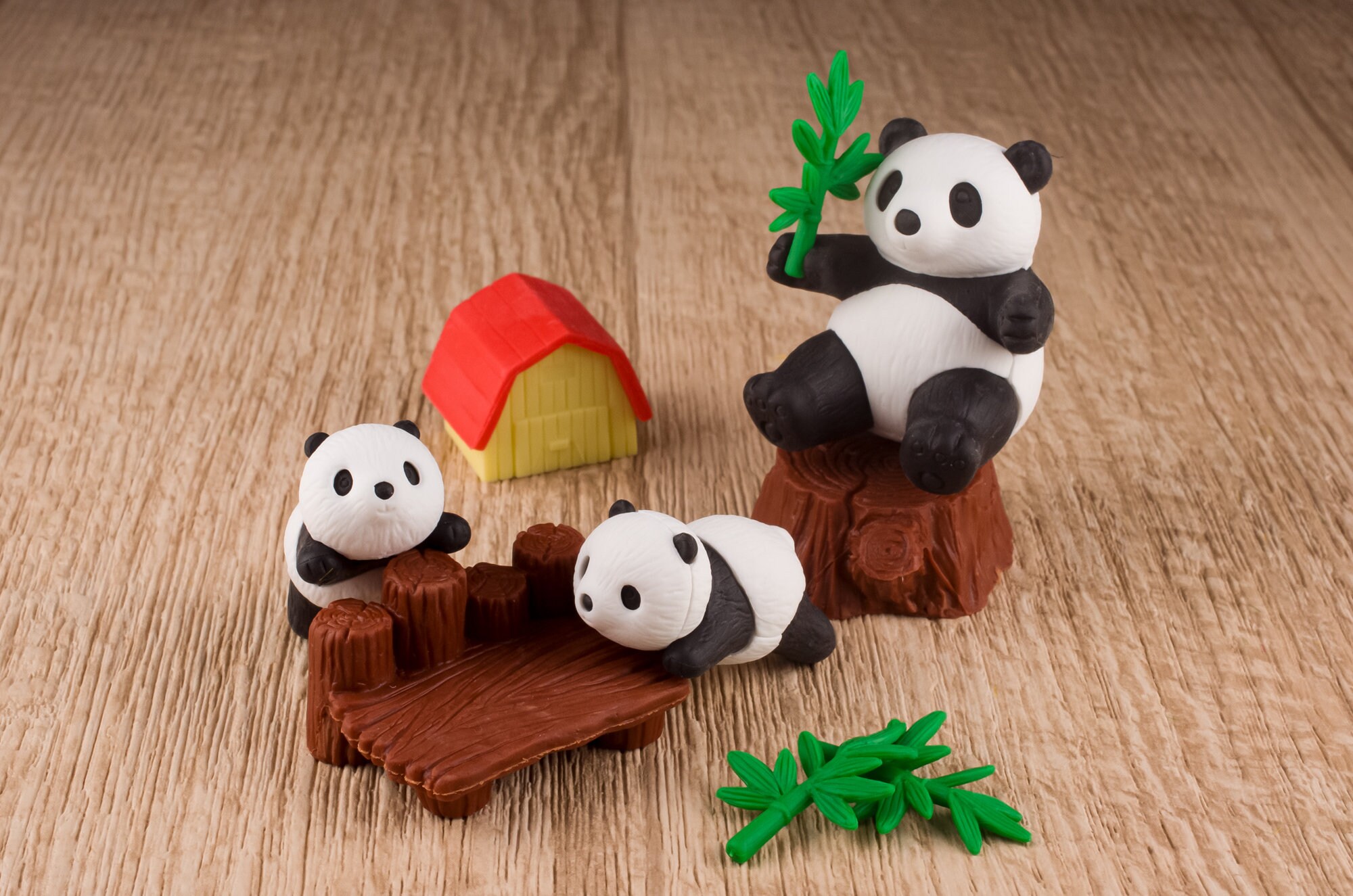 Panda Set Eraser Rubber Iwako Japan Animal Blister Package Etsy