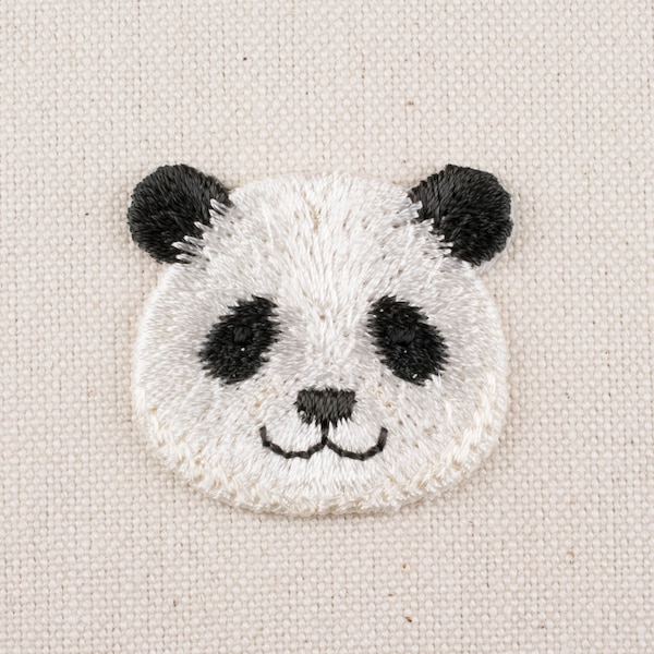 Panda Iron on Patch Embroidery Decorative applique DIY Embroidered Badge animal Bear Hamanaka wild Animal Tree Japan Emoji for bag jacket