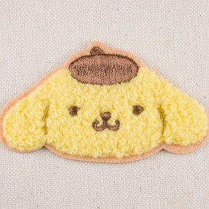 Pluizige Pompompurin Karakter Ijzer op Patch 3 Borduurwerk Decoratieve applique DIY Japan Cartoon Embleem Japan Voor Tas Jas: