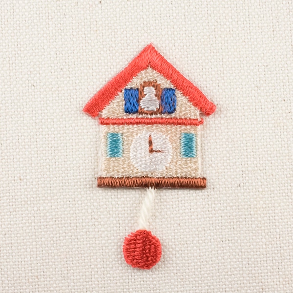 Horloge pendule fer sur patch broderie applique décorative insigne brodé emblème pour sac veste autocollant Hara Komono