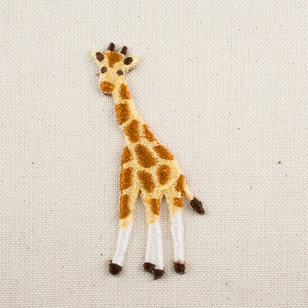 Giraffe Iron on Patch Embroidery Decorative applique DIY Embroidered Badge animal cub Hamanaka wild Animal Tree Japan for bag jacket DIY