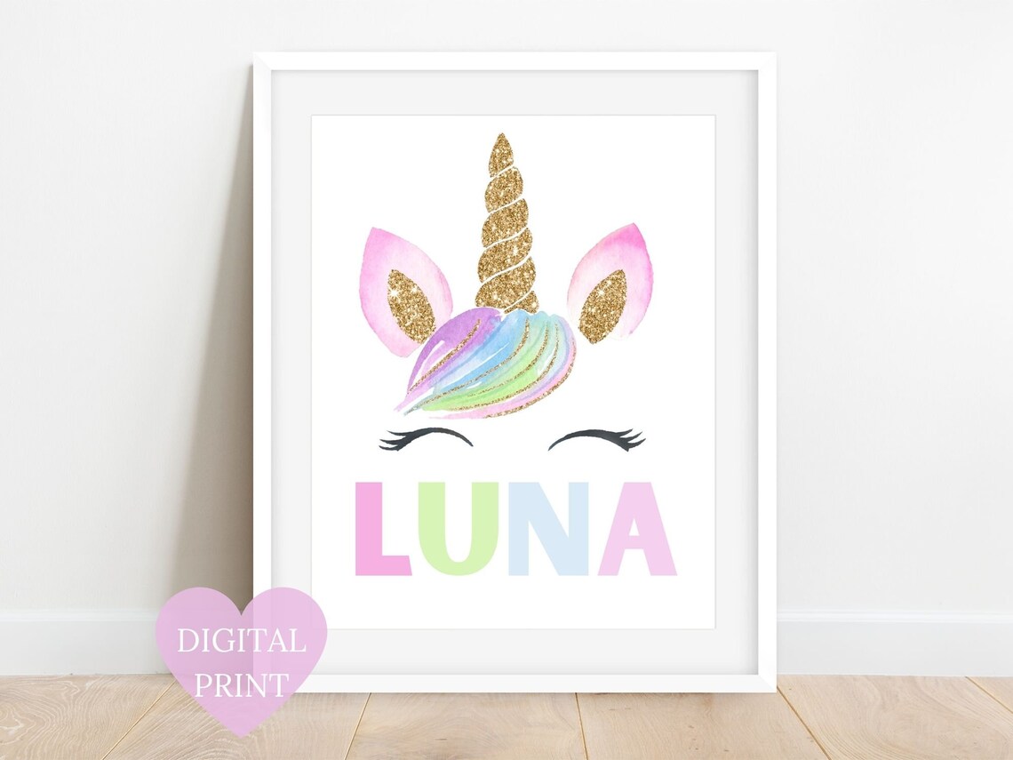 Unicorn Printable Art Set Unicorn Art Prints Nursery Decor Etsy