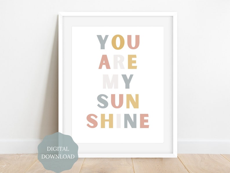 You Are My Sunshine Rainbow Nursery Art Rainbow Wall Art Cute Sunshine