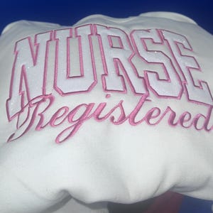 Registered Nurse Glitter Sweatshirt | RN Embroidered Crewneck | Nurse Appreciation Gift | Sparkle Nurse Sweater | Nurse Grad Gift