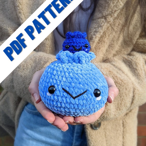 Amigurumi Pattern Two Sizes Cute Crochet Blueberry Fruit Friend PDF Pattern