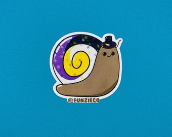 Nonbinary Snail Sticker - DISHWASHER SAFE!