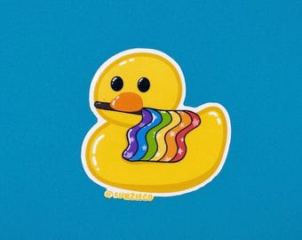 Pride Duck Sticker - DISHWASHER SAFE!