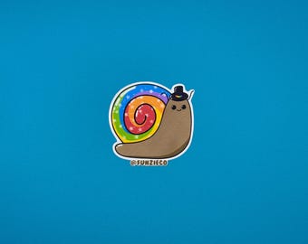 Gay / Rainbow Snail Sticker - DISHWASHER SAFE!