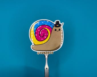 Pansexual Snail Sticker - DISHWASHER SAFE!