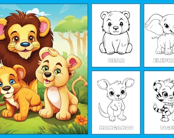 50 schattige dierentuindieren kleurplaten pdf voor 2-7 jaar