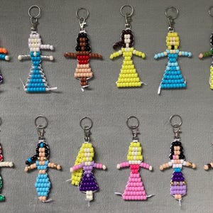 Princess Beaded Keychain Patterns Digital Download