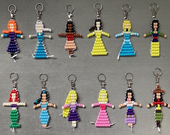 Digitale download met patronen voor sleutelhangers met prinsessenmotief