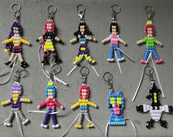 Digitale download met patronen voor sleutelhangers met kralen in K-Pop-stijl.