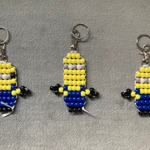 Despicable Me Inspired Beaded Keychain