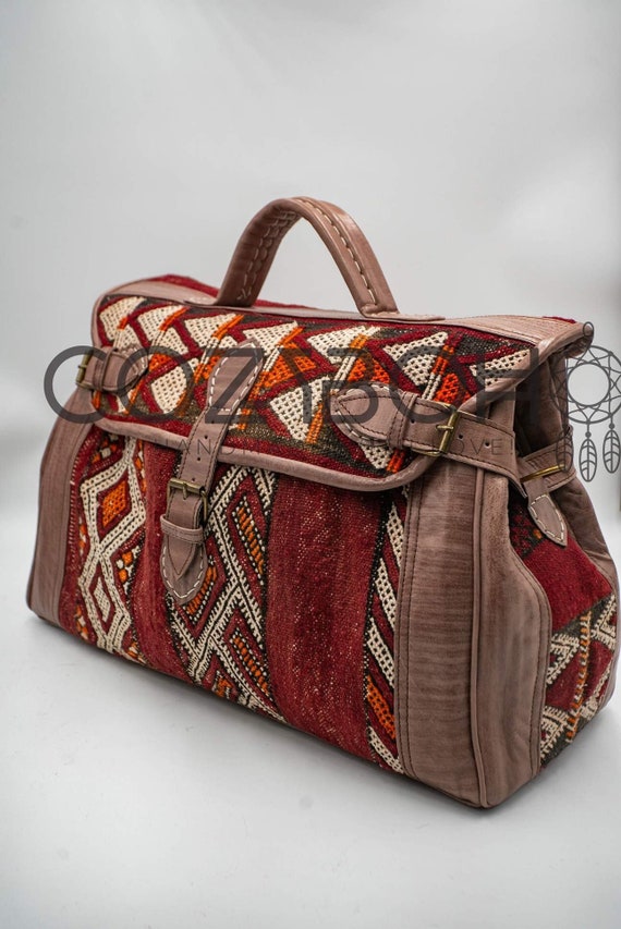 Kilim Travel Bag / Boho Bag / Duffel Bag / Kilim Weekender Bag