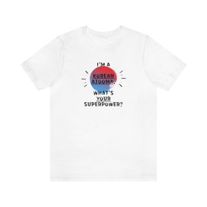 Korean Ajooma Superpower Jersey Short Sleeve Tee Mother&#39;s Day Birthday Christmas Holiday Gift