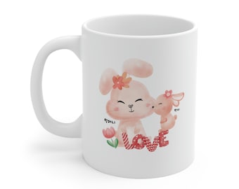 Personalized Bunny Halmoni Haraboji Mug for Birthday Anniversary Mother's Day Father's Day Christmas Holiday Gift