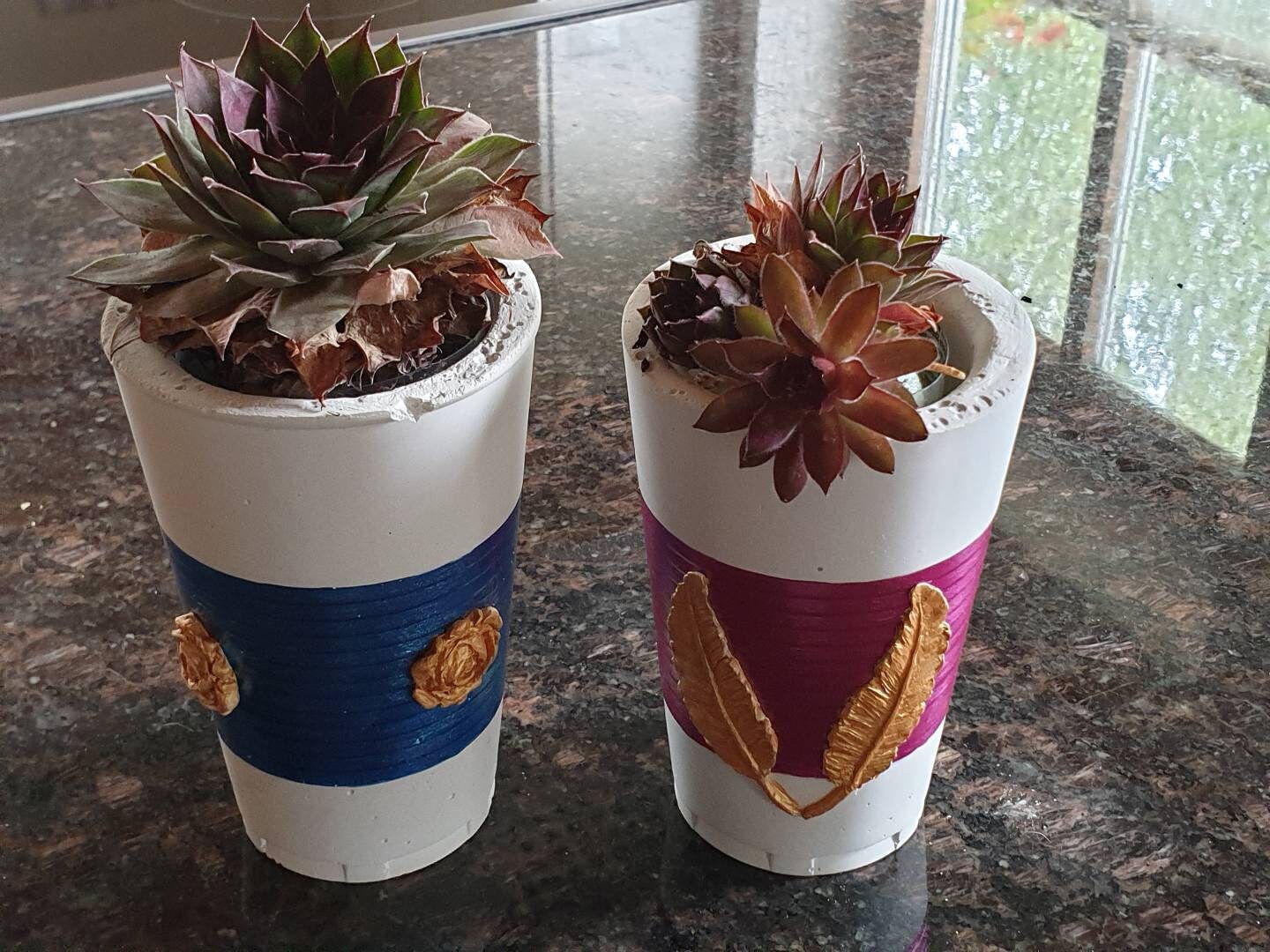 Planting cups made of white concrete Etsy