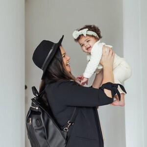 Vegan Leather Diaper Bag for Travel, Work, Everyday Backpack for Mom image 3