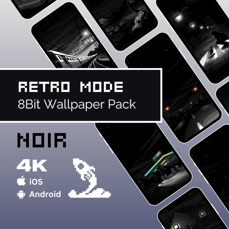 Noir • Aesthetic Pixel Art Wallpaper Pack for Mobile (android & Ios) - Etsy