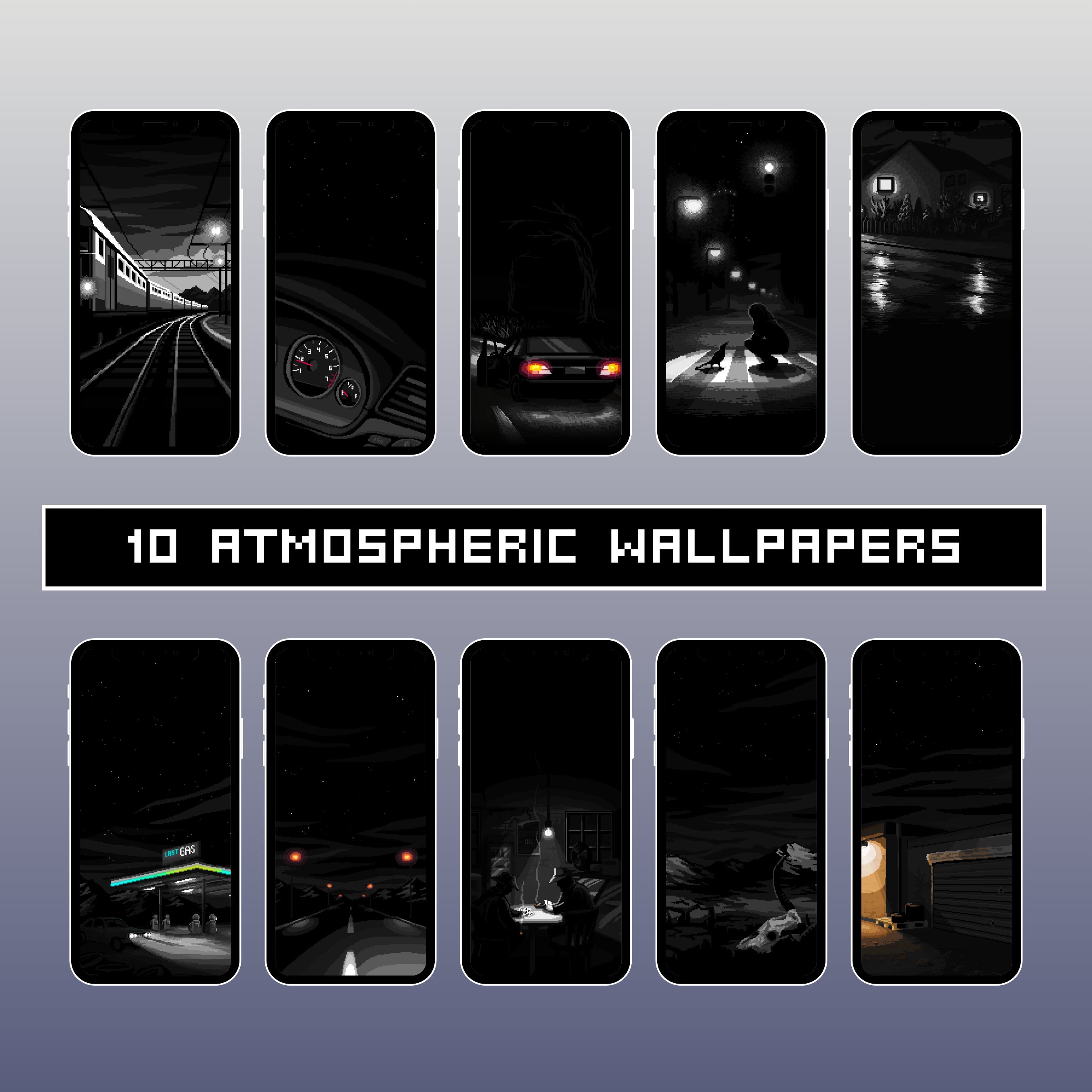Noir • Aesthetic Pixel Art Wallpaper Pack for Mobile (android & Ios) - Etsy