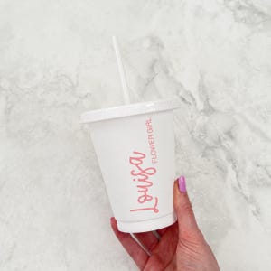 Personalised Flower Girl Cold Cup, Personalised Cup, Wedding Party Favour, Flower Girl Gift, Flower Girl