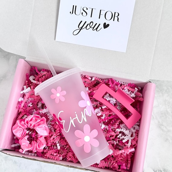 Personalised Gift Box for Her, Birthday or Christmas Hamper For Her, Teenager Gift, Personalised Cold Cup, Gift For Her, Birthday Gift