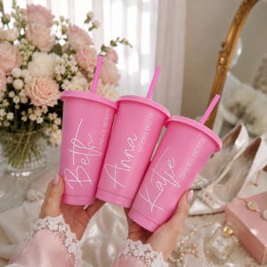Personalised Hen Party Tumbler | Custom Bridesmaid Gift Cup With Straw image 3