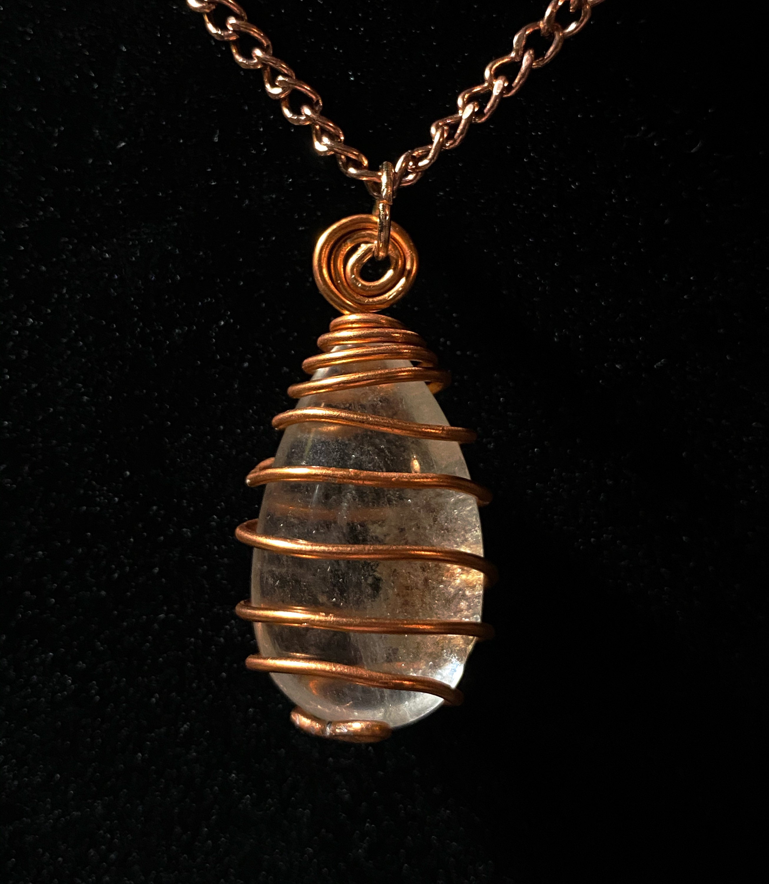 Polished clear quartz wrapped in copper Etsy