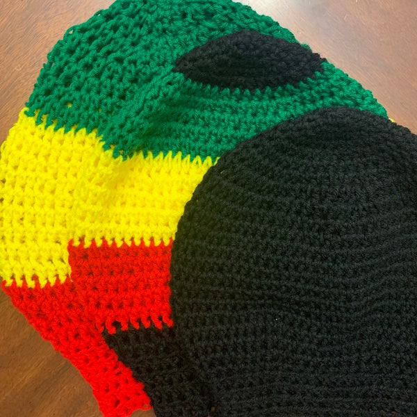 Crochet Rasta Hat - Dreadlock Tam - Slouchy Hat