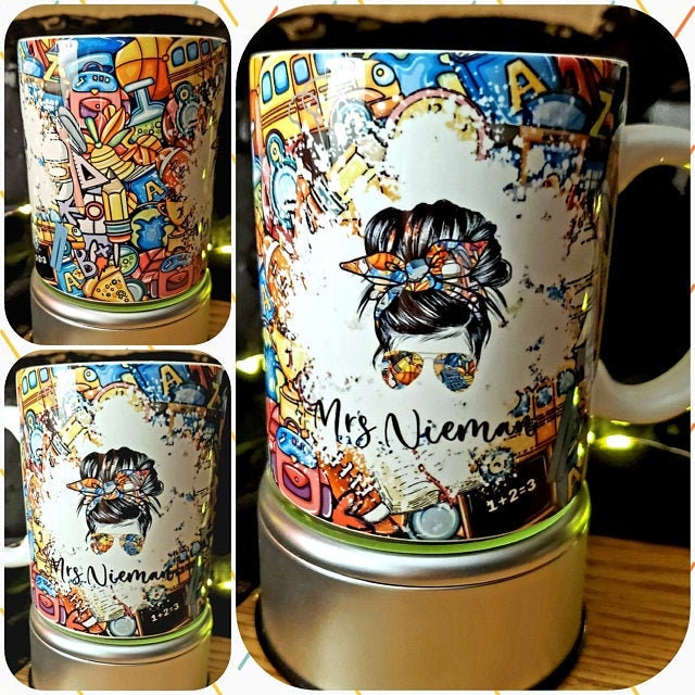 Download Teacher Messy Bun Teacher Life Mug Sublimation Template ...