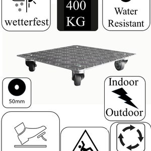 Schwerlast Pflanzenroller AluGrip-SV400 bis 400kg Indoor Outdoor Alu Bild 4