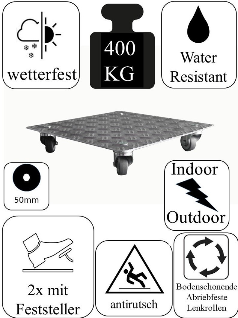 Schwerlast Pflanzenroller AluGrip-SV400 bis 400kg Indoor Outdoor Alu Bild 4