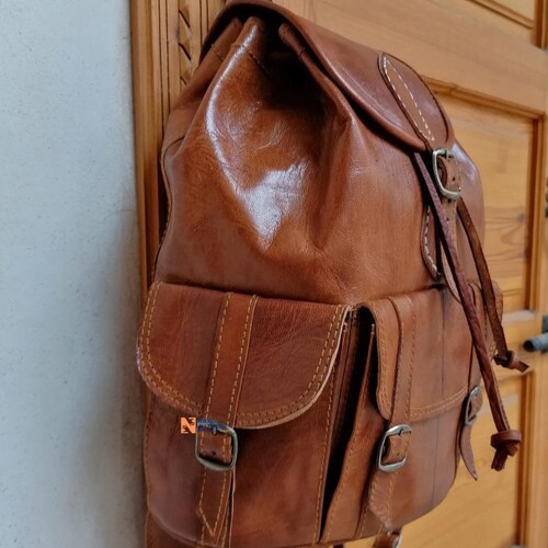 Leather backpack, handmade unisex backpack, Boho leather backpack, brown leather shops backpack, vintage backpack