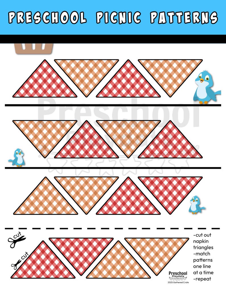 Kid Pattern Triangle Preschool Picnic Triangle Patterns - Etsy