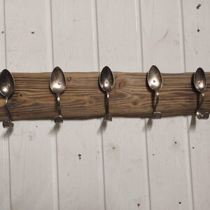 Driftwood wall coat rack, silver spoon (large)