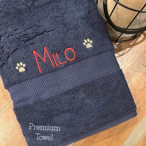 Personalized Dog Towel: Custom Embroidered Pet Bath Towel