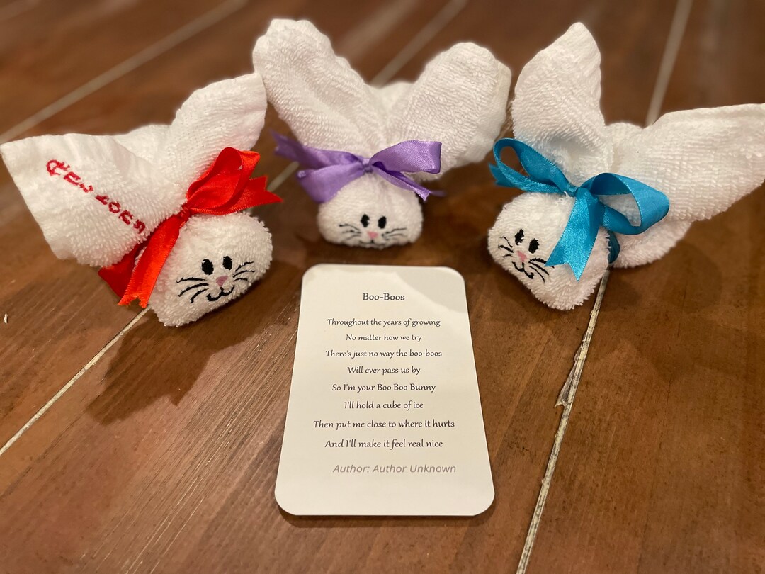 Personalized Booboo Bunny Embroidered Washcloth With Etsy