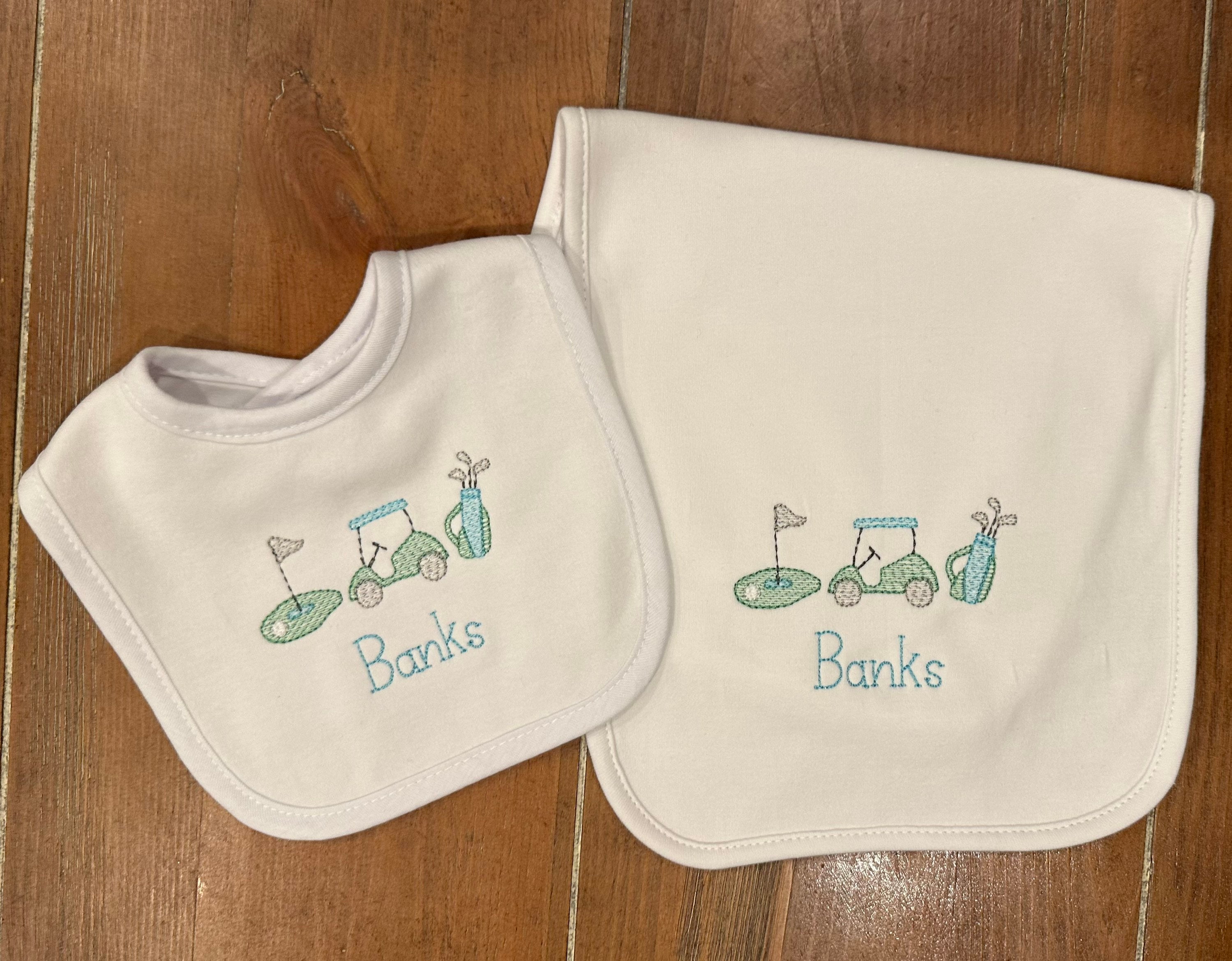 Golf Basic Bib & Burp Set, Pink main image 0