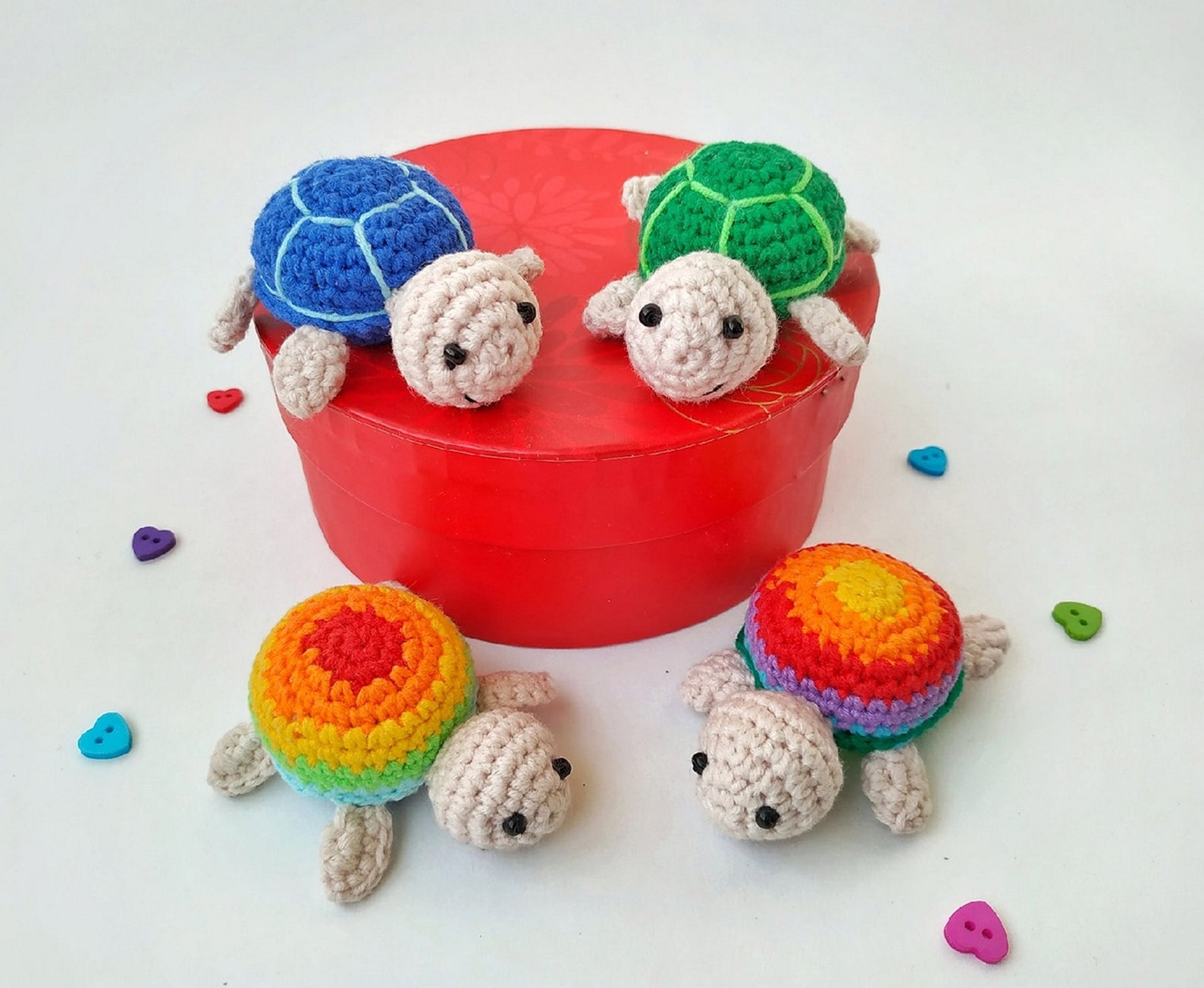 Rainbow Turtle Keychain/Crochet Keychain /Knitted Miniature Etsy