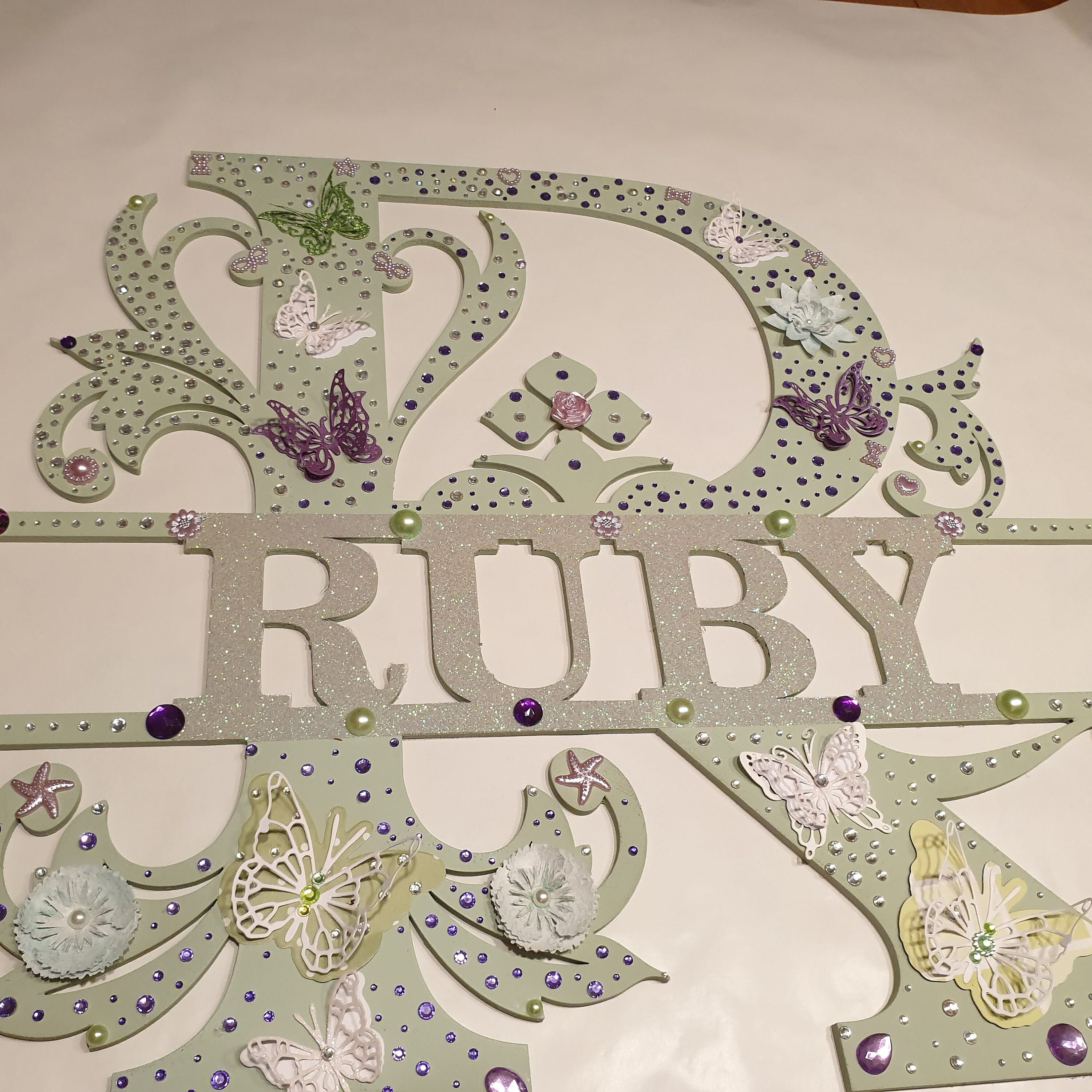 Individually embellished Initial/Name plaques Etsy