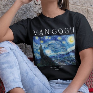 Van Gogh Starry Night - Stylish Aesthetic Shirt, Art History Inspired, Comfort Colors Cotton Tee, Artsy Clothing