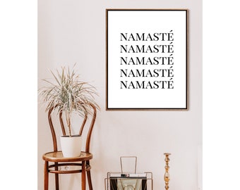 Namaste Print | Namaste Wall Art | Digital Download | Printable Artwork | Positivity | Daily Affirmation | Meditation Art | Home Décor