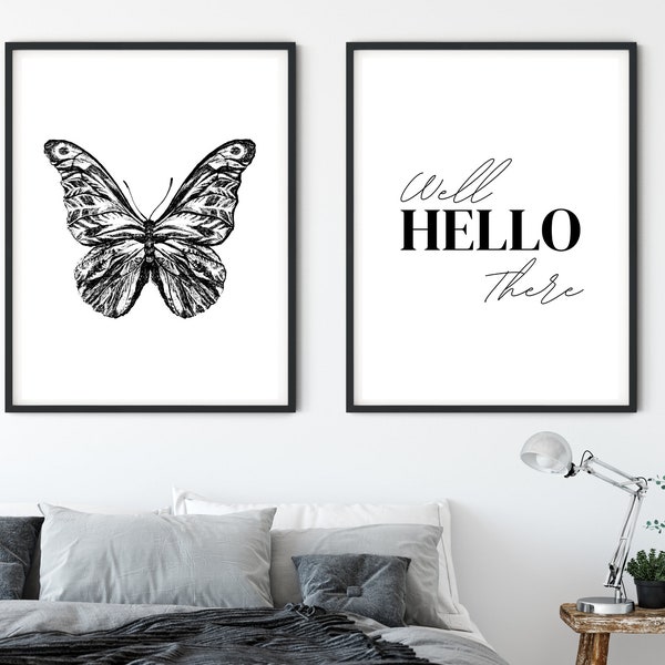 Well Hello There Print | Cheeky Wall Art | Printable Wall Art | Home Decor | New Home | Digital Download | Typography Poster | Gifts For Her