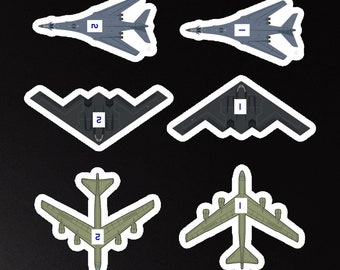 Bomber Magnet Set for Board Work and Instructing - B-52, B-1, and B-2 (6 total)