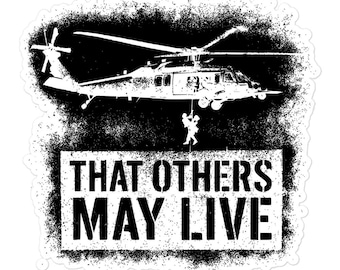 HH-60W Jolly Green II Sticker – That Others May Live – Combat Search and Rescue Decal – Pararescue PJ Military Vinyl Sticker