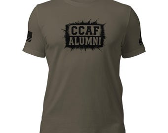 CCAF Alumni Stencil Tee – Grunge Spray-Paint Design | Air Force Veteran Shirt | Bad Intelligence Apparel