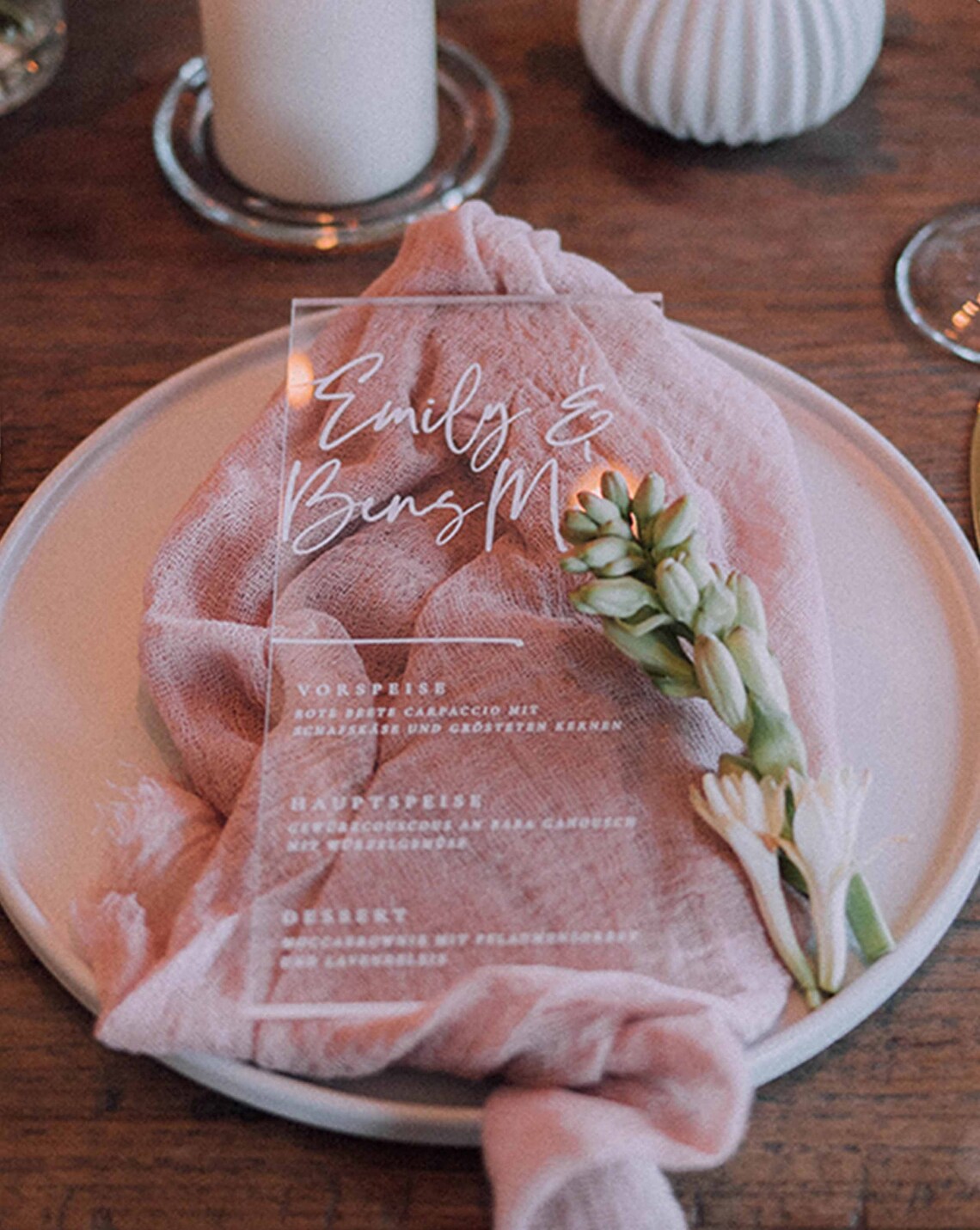 Acrylic Menu Cards Table Decoration Wedding 10 Pieces Etsy